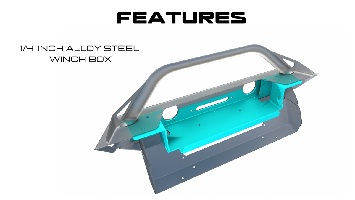 SPORT SERIES EVO FRONT BUMPER TRANSPARENT RENDER HIGHLIGHTING  WINCH BOX