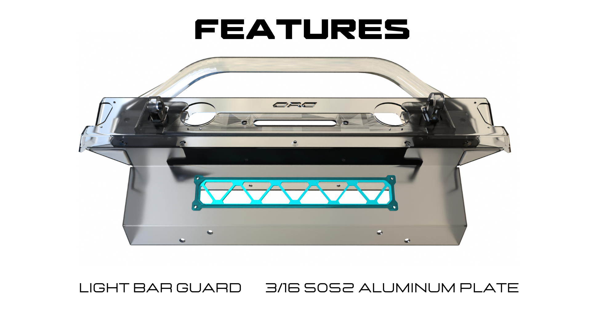 SPORT SERIES EVO FRONT BUMPER TRANSPARENT RENDER HIGHLIGHTING LIGHT BAR GUARD