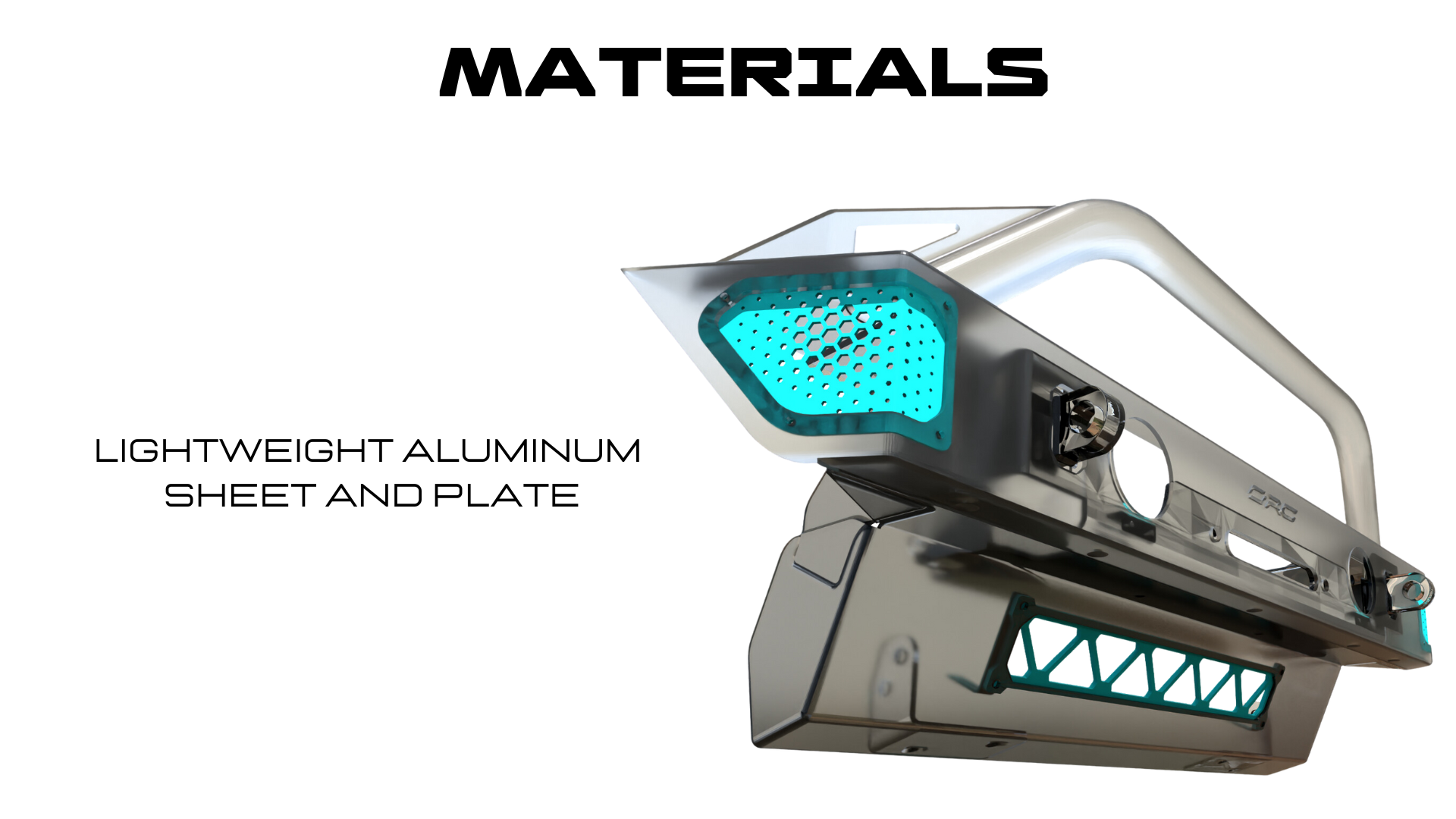 SPORT SERIES EVO FRONT BUMPER TRANSPARENT RENDER HIGHLIGHTING  MATERIALS ALUMINUM