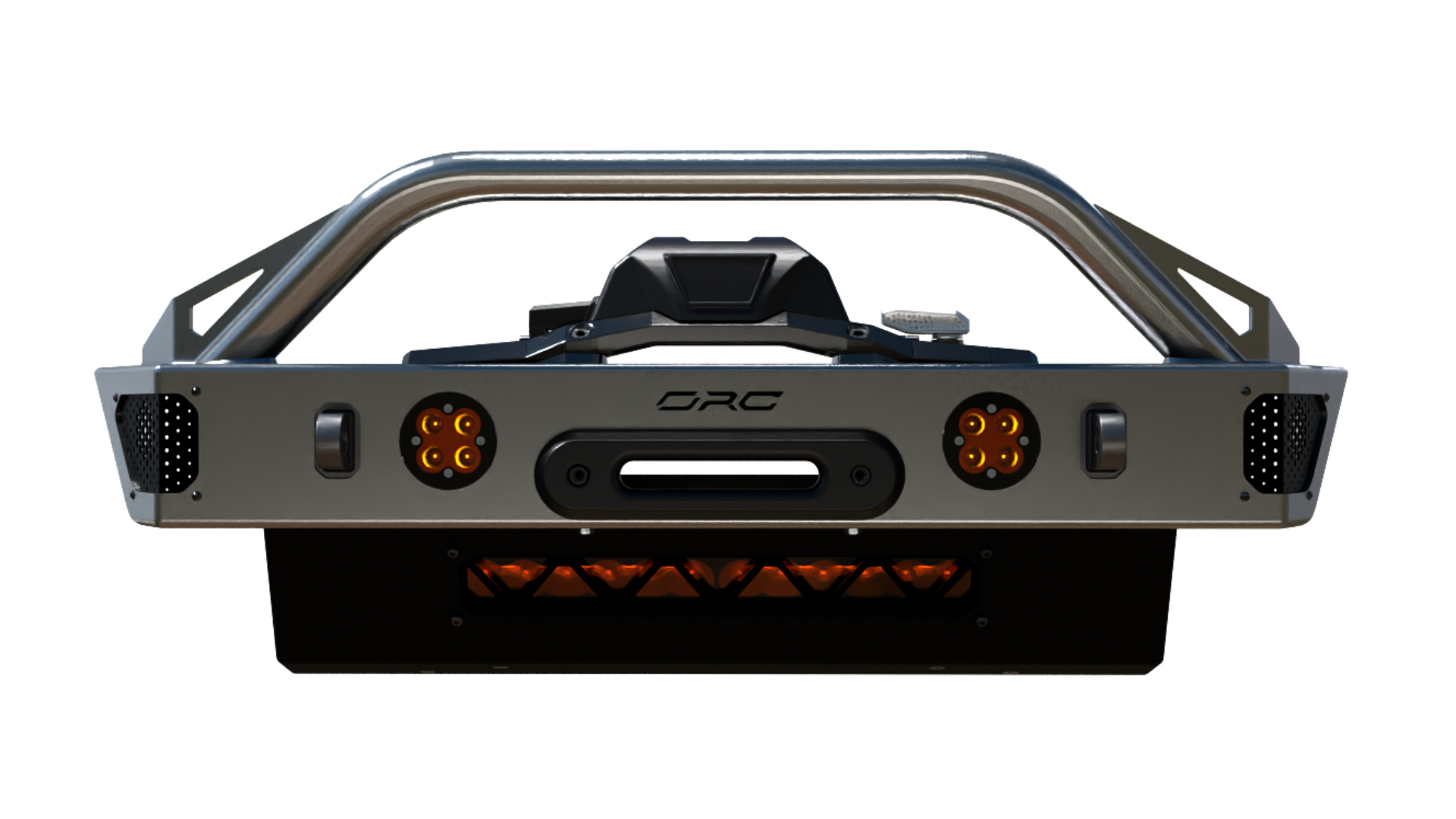 SPORT SERIES EVO FRONT BUMPER RENDER WITH WINCH AND LIGHTS FRONT LOW VIEW