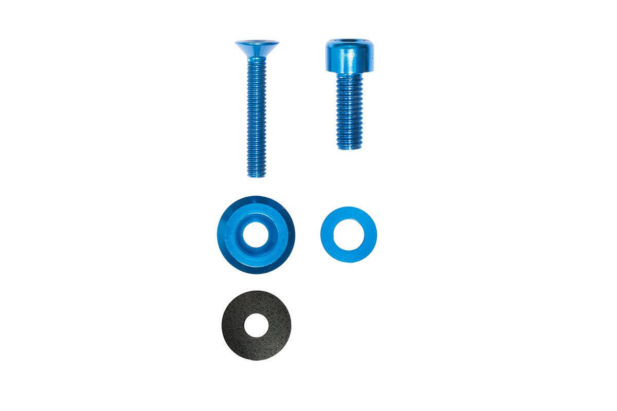 Custom anodized blue bolts and washers. Replacement hardware for rusty jeep bolts. 