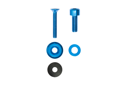 Custom anodized blue bolts and washers. Replacement hardware for rusty jeep bolts. 