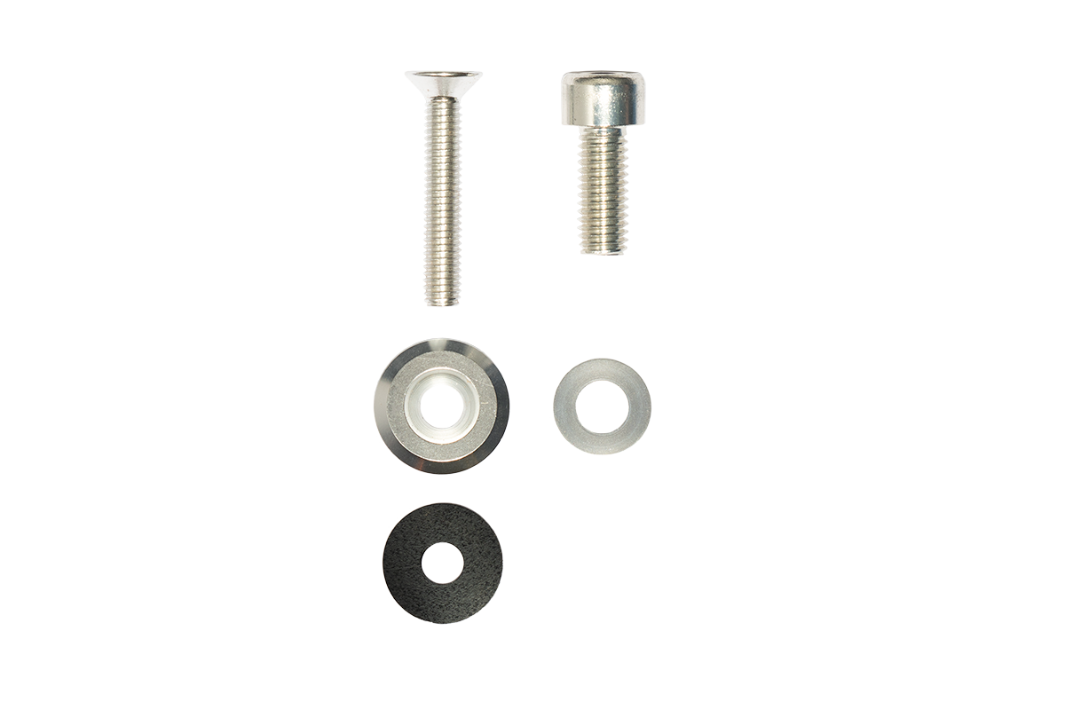 Silver bolts and washers. Replacement hardware for rusty jeep bolts. 